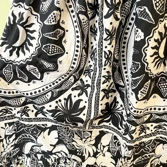 ANTHROPOLOGIE FARM RIO POPLIN BEADED TROPICAL CELESTIAL SUNS MIDI DRESS M - Picture 7 of 11